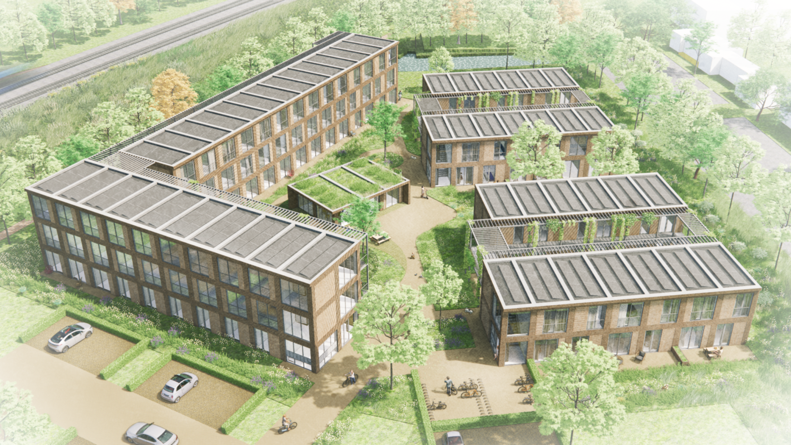 Artist impression van de flexwoningen. Ontwerp: SVP Architectuur en Stedenbouw